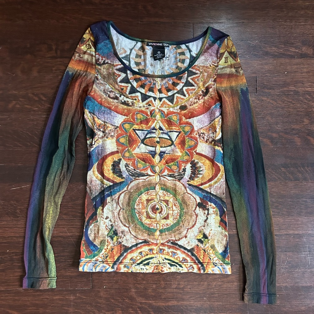 1990s Vivienne Tam Chakras Long Sleeve top - sz 0